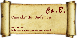 Csanády Beáta névjegykártya
