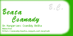 beata csanady business card